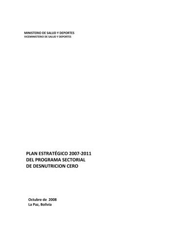 plan estratÃ©gico 2007-2011 del programa sectorial de desnutricion ...