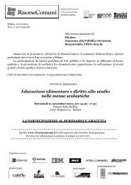 Alla cortese attenzione di - RisorseComuni