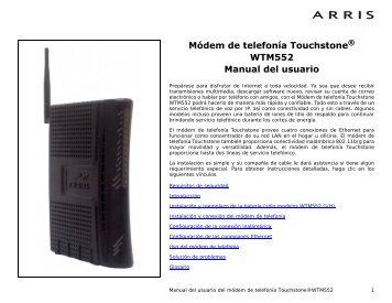 MÃ³dem de telefonÃ­a Touchstone WTM552 Manual del usuario - Arris