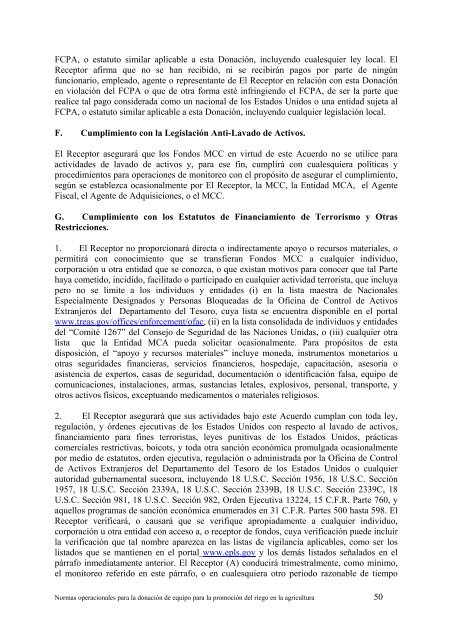 Grants Program - Cuenta del Milenio - Honduras