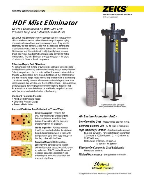 Mist Eliminator Catalog - ZEKS Compressed Air Solutions