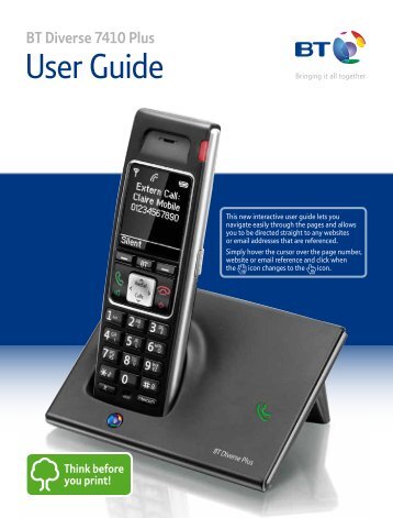 BT Diverse 7410 Plus User Guide - PMC Telecom