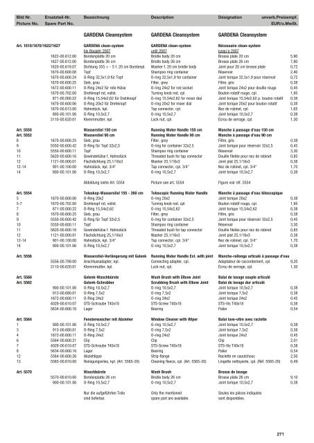 Ersatzteil-Preisliste Spare parts list Catalogue pièces détachées