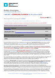 Bulletin d'inscription - Connaissance de l'Art Contemporain