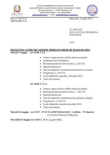 Primaria Malcesine - Ic Malcesine - News