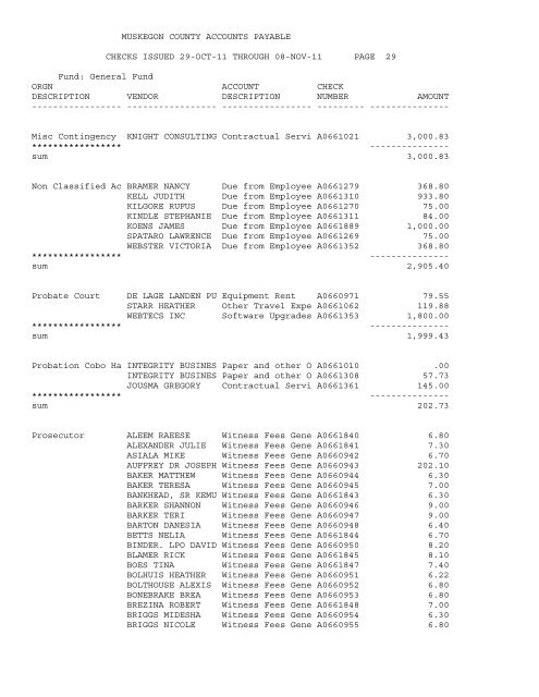 Accounts Payable Covering the Period 10-26 ... - Muskegon County