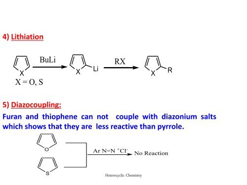 Reaction of Furan and Thiophene