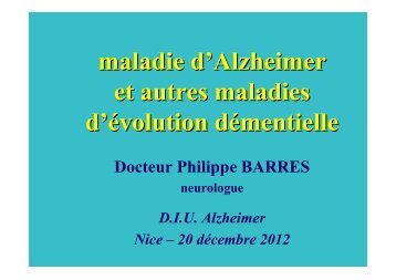 "Maladie d'Alzheimer et autres maladies d'Ã©volution dÃ©mentielle" (P ...