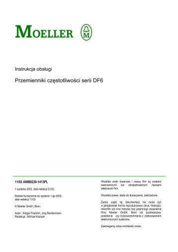 Instrukcja obsÅugi przemiennikÃ³w czÄstotliwoÅci DF6 - Moeller