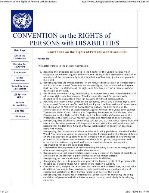 UN Convention On The Rights Of Persons With Disabilities