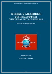 WEEKLY MEMBERS NEWSLETTER - Betting System Truths