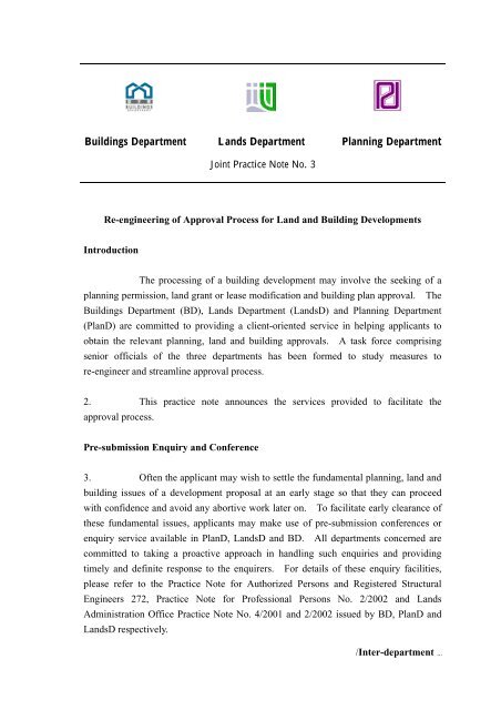 Re-engineering of Approval Process for Land and Building ...