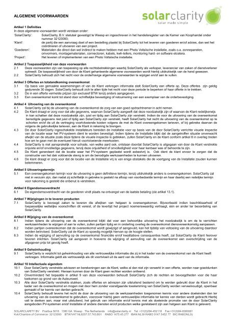 voorbeeld van een machtiging van producent aan SolarClarity