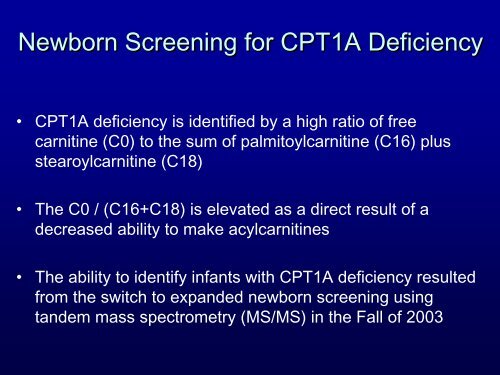 CPT1 Deficiency Update - ANTHC