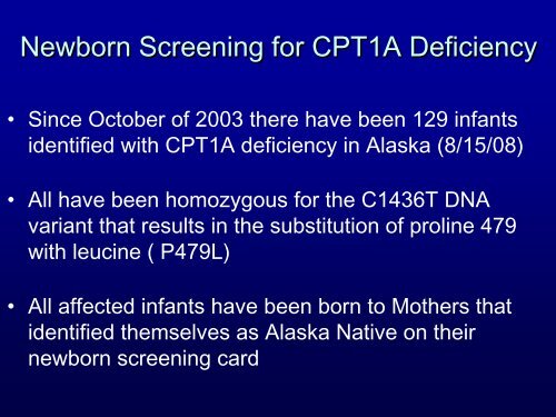 CPT1 Deficiency Update - ANTHC