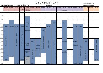 STUNDENPLAN - Musikschule UnterÃ¤geri