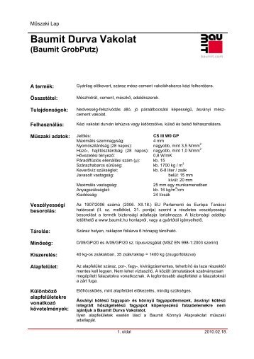 Durva Vakolat - ML - Baumit