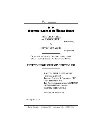 Petition [cert. granted] - Becker Gallagher