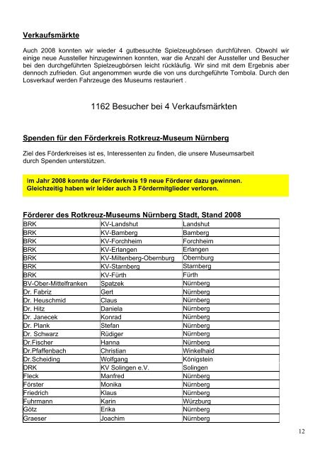 Jahresbericht Rotkreuz-Museum 2008 - BRK Kreisverband ...