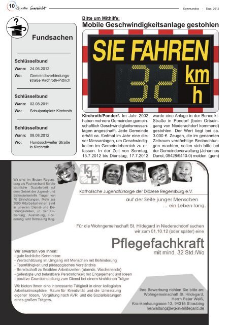 Nr. 17 (Sept. 2012 - 40 Seiten) - Gemeinde Kirchroth