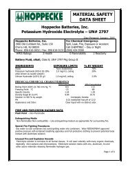 Hoppecke MSDS Electrolyte Solution - Battery Web