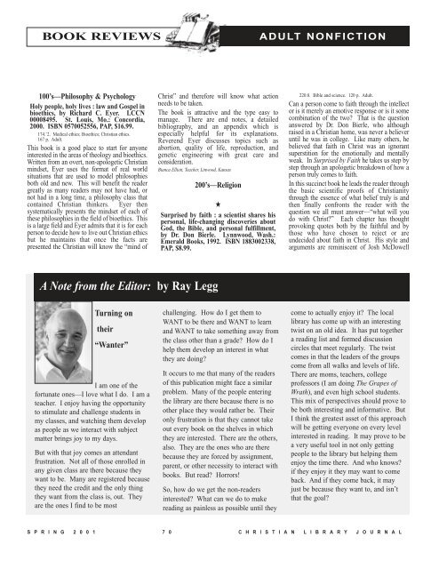 PDF - Christian Library Journal