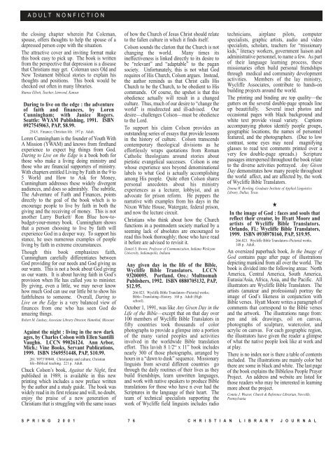 PDF - Christian Library Journal