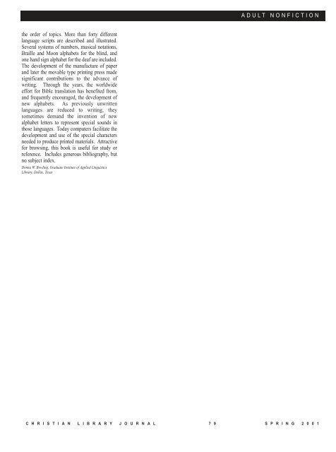 PDF - Christian Library Journal