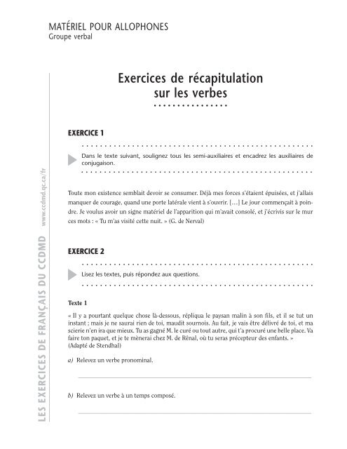 Exercices de rÃ©capitulation - ccdmd