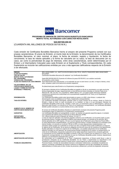 Reporte Anual que se presenta de acuerdo con las ... - Bancomer.com