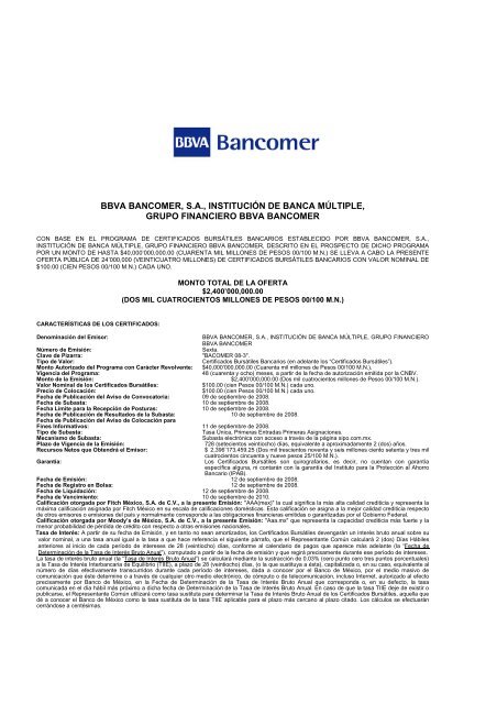 Reporte Anual que se presenta de acuerdo con las ... - Bancomer.com