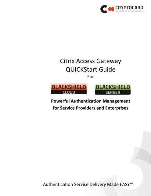 Citrix Access Gateway Implementation Guide - SafeNet
