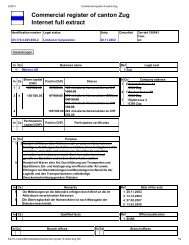 Commercial register of canton Zug Internet full extract - CINS