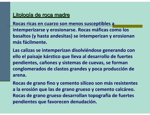 Continentes: fuentes de sedimento