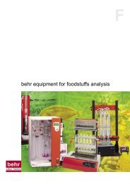 behr behr equipment for foodstuffs analysis