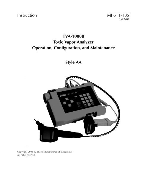 Thermo Scientific TVA-1000B Instruction Manual - Geotech ...