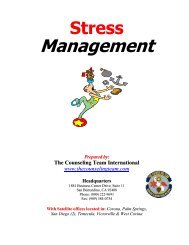 Stress Management Packet - The Counseling Team International