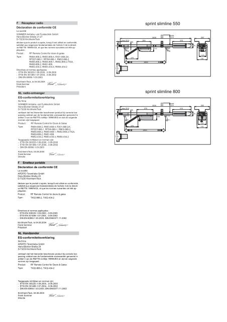 Poortopener Sommer Sprint Slimline 550-800 - Garagedoors.be