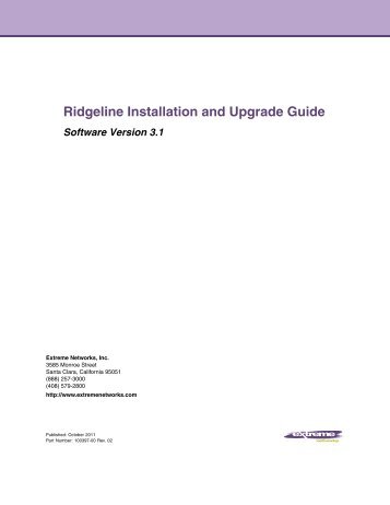 Ridgeline Installation and Upgrade Guide - Extreme Networks