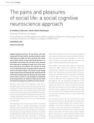 The pains and pleasures of social life: a social cognitive ...