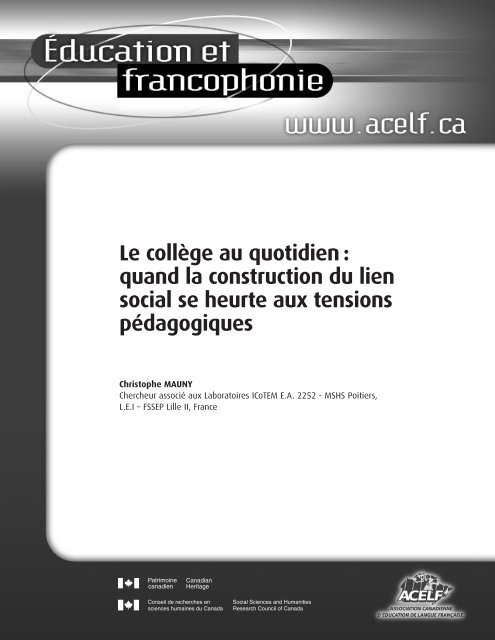 Article complet (pdf) - acelf