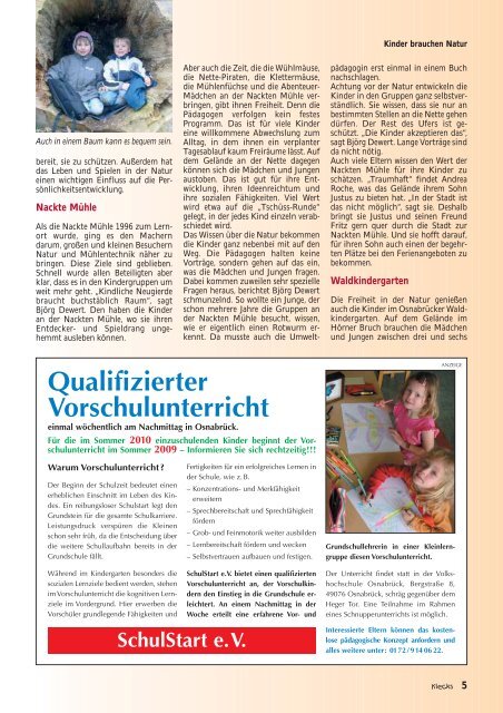 Thema: Kinder brauchen Natur - Klecks