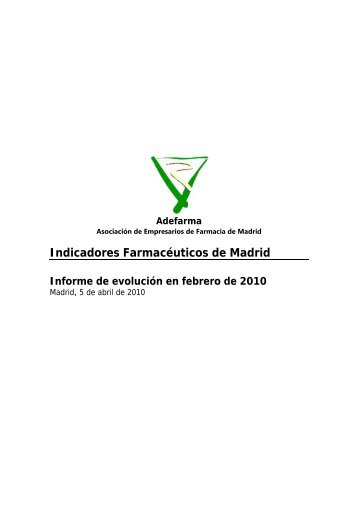 Indicadores FarmacÃ©uticos de Madrid - Adefarma