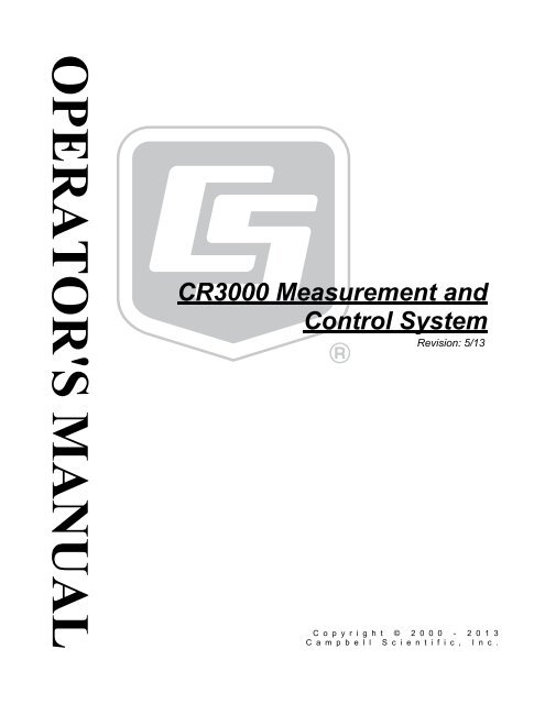 CR3000 Manual Campbell Scientific CR3000 Manual Campbell Scientific