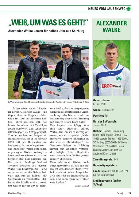 KLEEBLATTMAGAZIN - SpVgg Greuther Fürth