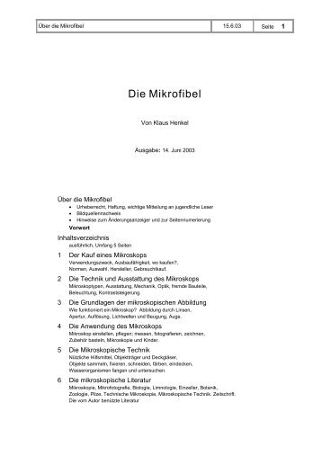 Die Mikrofibel - Naturkunde