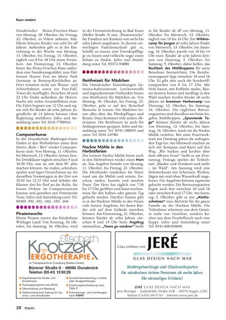 Ausgabe Oktober 2010 - Klecks