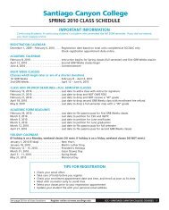 SCC_Spring_10_schedule - Santiago Canyon College