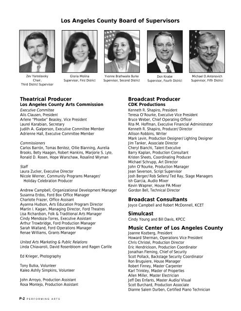 The Los Angeles County Board of Supervisors presents County