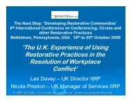'The U.K. Experience of Using Restorative Practices in the ... - IIRP
